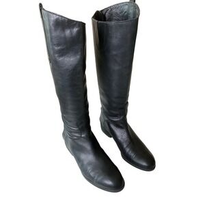 Sam Edelman Penny Tall Boots Leather Black Equestrian Riding Zipper Old Money 10